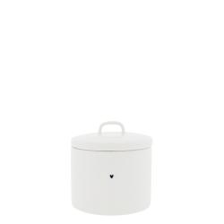 Jar Small White/black heart 9x12cm