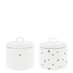 Jars Large White/Brown hearts 12 x16.5 cm