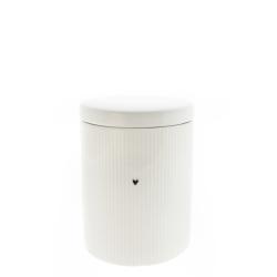 Jar Medium White w Relief 11x11x14,5cm
















