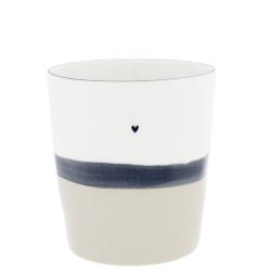 Mug XL White natural shape Stripe 9,5x10cm