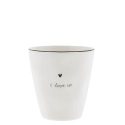 Mug White natural shape i Love us 4,5 x 8 x7,5 cm