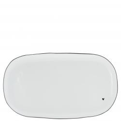 Oval Plate Whitewith Heart in Black


























