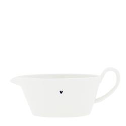 Sauce Jug Oval White/Heart in Black