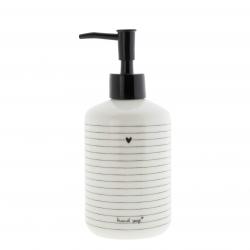 Soap Dispenser White/Stripes 18x8cm
