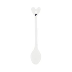Spoon White w Heart 14cm