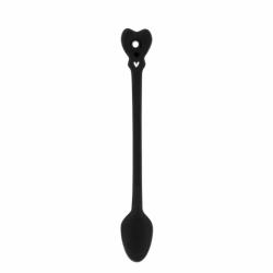 Spoon 'Latte' Black with white Heart 18,5cm