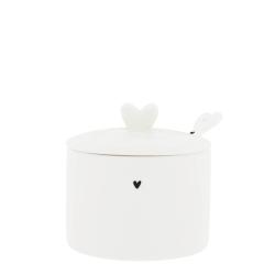 Sugar Bowl White with Heart in Black (new shape)




















