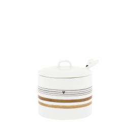 Sugar Bowl White/Brown and Black Stripes