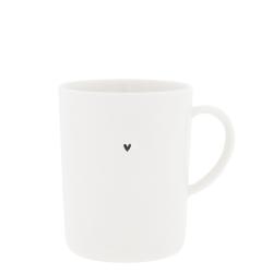 Tea Mug White with Small Black Heart