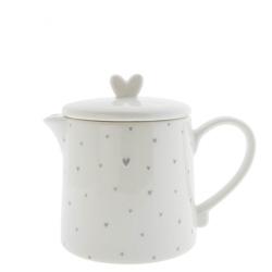 Teapot White Hearts GR




