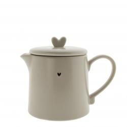 Teapot Matt Titane with little heart






