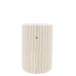 Untensil Jar White/Brown Stripes 11x16,5 cm