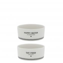 Bowl White CAT Food/Water in Bl 9,5x4 cm Ass 2x6
