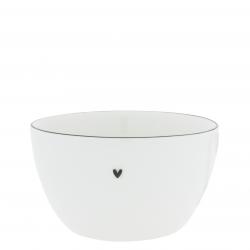 Bowl Medium White /edge Black 15 cm
