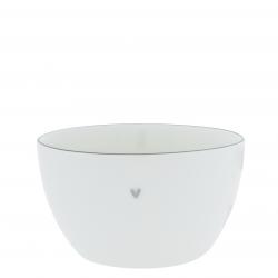 Bowl Medium White /edge Grey 15 cm

