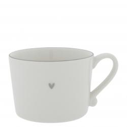 Cup White with Grey edge 10x8x7 cm






