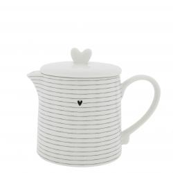 Teapot White w.Stripes in Black



