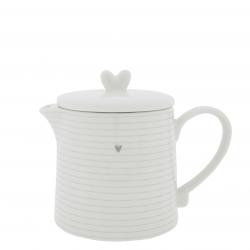 Teapot White w.Stripes in Grey



