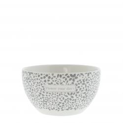 Bowl White/Flower your day Grey13x7cm 























