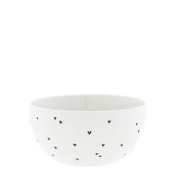 Bowl White/hearts overall 14,5x7cm