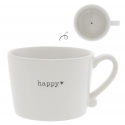 Cup White / Happy in Black 10x8x7cm




 




















