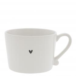 Cup White / little Heart in Black 10x8x7cm





















