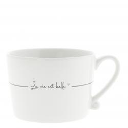 Cup White/La vie est belle 10x8x




























