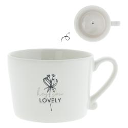 Cup White/Hey you lovely Black 10x8x7cm





















