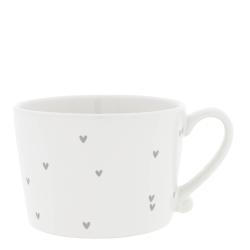 Cup White/Little Hearts Grey 10x8x7cm
























