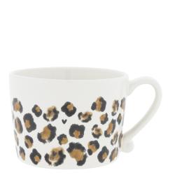 Cup White/Leopard10x8x7cm