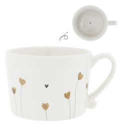Cup White/Hearts in bloom10x8x7cm