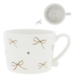 Cup White/Bows 10x8x7cm