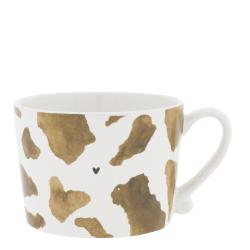 Cup White/Brown Cow print 10x8x7cm