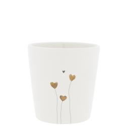 Cup White/Hearts in bloom 9x9x7.5cm