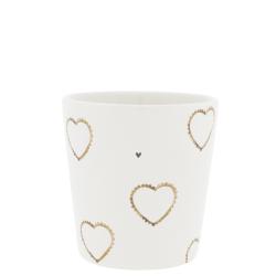 Cup White/Hearts allround 9x9x7.5cm
