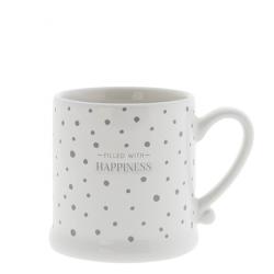 Mug White Dots Grey / Happiness 8x7cm






















