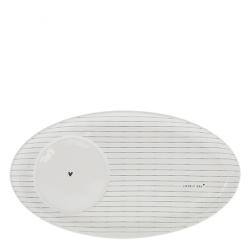 Oval Plate White /Stripes 25,5x14,5cm






















