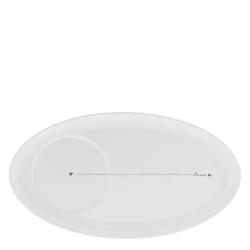 Oval Plate White/Love in Black 25,5x14,5cm























