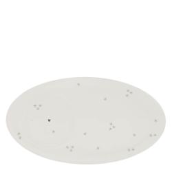 Oval Plate White/Little Flowers 25,5x14,5c























