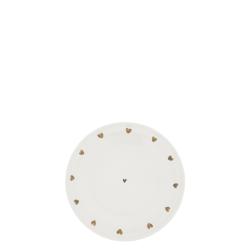 Plate Cup sm 13cm White/Hearts allround