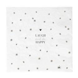 Napkin White/Laugh and be Happy 20 pcs16,5























