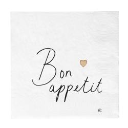 Napkin White/Bon Appetit 20 pcs16,5x16,5cm