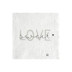 Napkin White/Sweet Love 20 pcs 12,5x12,5cm