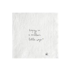 Napkin White/happy in a million 20 pcs 12,5x12,5cm