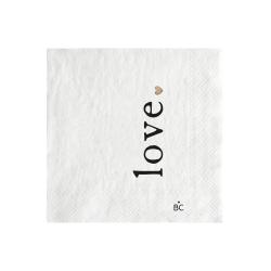 Napkin White/LOVE 20 pcs 12,5x12,5cm