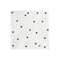 Napkin White/Hearts all-over Sm 20 pcs 12,5x12,5cm