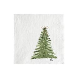 Napkin White/Xmas Tree with Bow 20 pcs 12,5x12