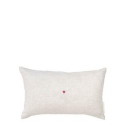 Cushion 30x50 Naturel/Heart in Rose 100% Linen
