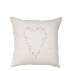 Cushion Cover 50x50 Naturel/Heart Nat 100% Linen