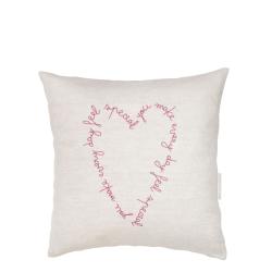 Cushion Cover 50x50 Naturel/Heart Rose 100% Linen
